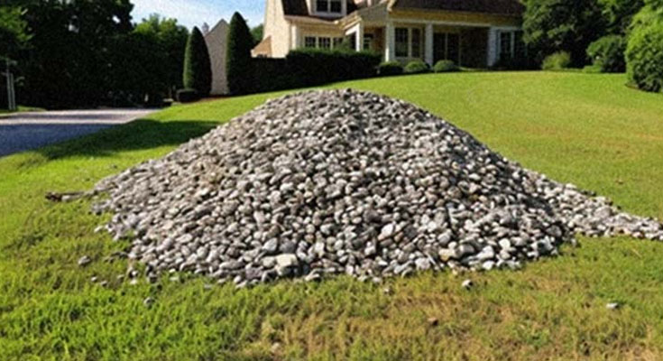 While I was on vacation, my neighbor dumped gravel on my beautiful lawn, so I exacted the ultimate retaliation. -A