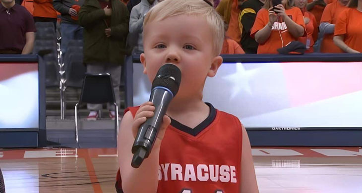 3-Year-Old Fearlessly Sings National Anthem In Front Of A Crowd