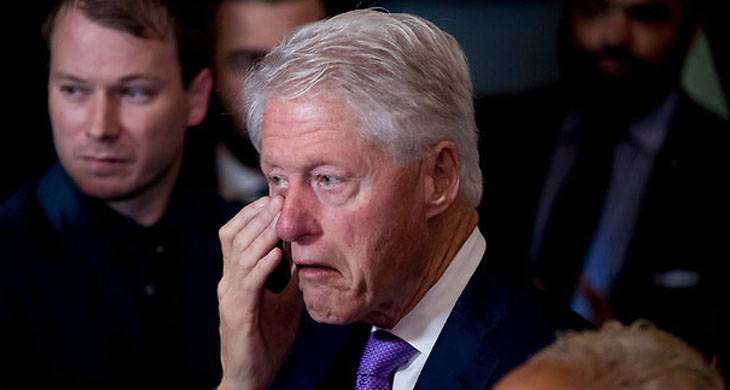 Bill Clinton with tears in their eyes