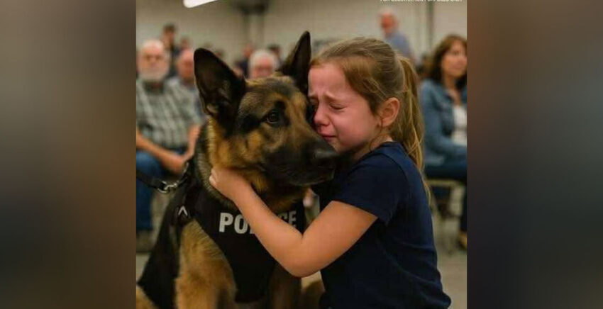 Little girl walks into police dog auction alone