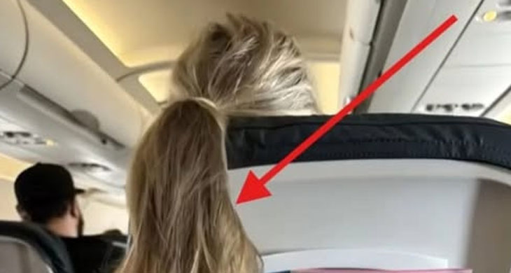 A girl on the plane threw her hair over my seat