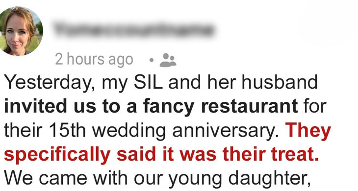 My SIL Invited Us to a Fancy Anniversary Dinner and Then